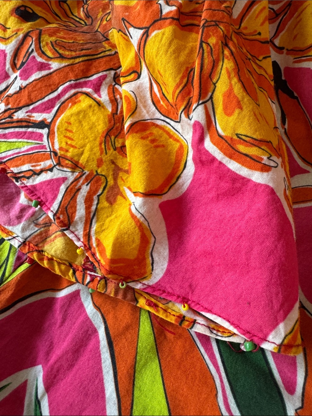 Anthropologie Roopa Pemmaraju dopamine tropical beaded ruffle mini dress Small - Picture 10 of 12
